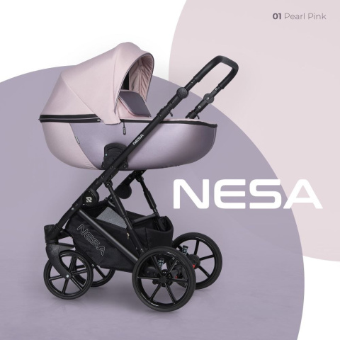 NESA RIKO 3w1 Wózek głęboko-spacerowy z fotelikiem KITE - PEARL PINK
