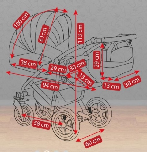 SEVILLA CAMARELO 3w1 - wózek wielofunkcyjny z fotelikiem Carlo 0m+ Polski Produkt