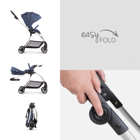 HAUCK EAGLE 4S Wózek spacerowy z przekładanym siedziskiem do 25 kg - DENIM/GREY