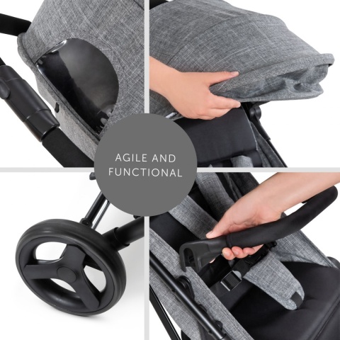 HAUCK SUNNY Kompaktowy wózek spacerowy do 25 kg - MELANGE GREY/BLACK