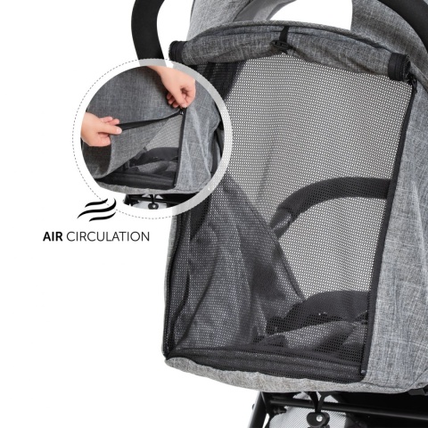 HAUCK SUNNY Kompaktowy wózek spacerowy do 25 kg - MELANGE GREY/BLACK
