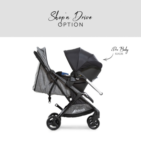 HAUCK SUNNY Kompaktowy wózek spacerowy do 25 kg - MELANGE GREY/BLACK