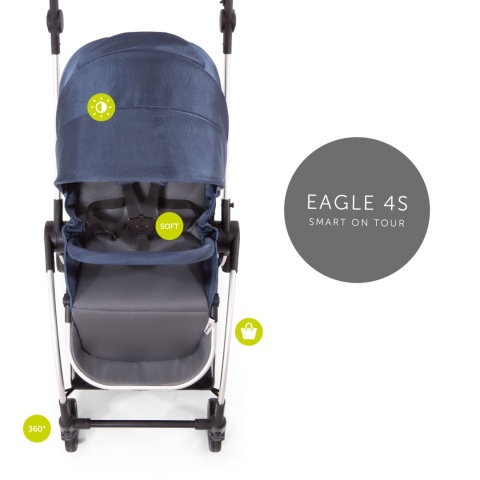 HAUCK EAGLE 4S DUOSET Wózek wielofunkcyjny 2w1 - DENIM/GREY