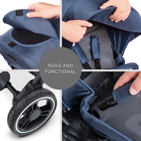 HAUCK EAGLE 4S DUOSET Wózek wielofunkcyjny 2w1 - DENIM/GREY