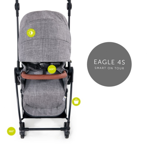 HAUCK EAGLE 4S DUOSET Wózek wielofunkcyjny 2w1 - MELANGE GREY