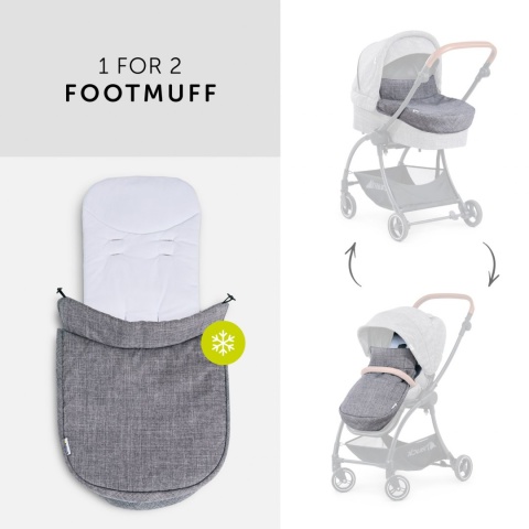 HAUCK EAGLE 4S DUOSET Wózek wielofunkcyjny 2w1 - MELANGE GREY