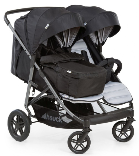 HAUCK RAPID 3R DUO Podwójny wielofunkcyjny wózek spacerowy - SILVER/CHARCOAL