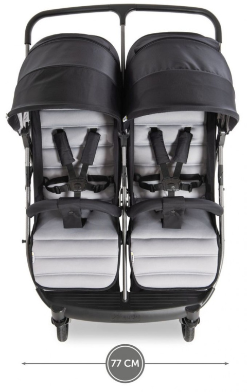 HAUCK RAPID 3R DUO Podwójny wielofunkcyjny wózek spacerowy - SILVER/CHARCOAL