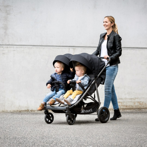 HAUCK RAPID 3R DUO Podwójny wielofunkcyjny wózek spacerowy - SILVER/CHARCOAL