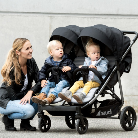 HAUCK RAPID 3R DUO Podwójny wielofunkcyjny wózek spacerowy - SILVER/CHARCOAL