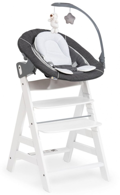 HAUCK ALPHA BOUNCER DELUXE leżaczek z możliwością montażu na krzesełkach Alpha+ i Beta+ MELANGE GREY