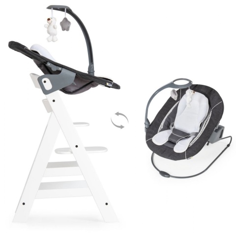 HAUCK ALPHA BOUNCER DELUXE leżaczek z możliwością montażu na krzesełkach Alpha+ i Beta+ MELANGE GREY