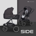 RIKO SIDE 3w1 Wózek głęboko-spacerowy z fotelikiem Kite 0-13 kg - ANTHRACITE