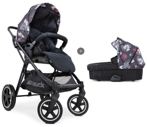 HAUCK MARS DUOSET 2w1 Wózek głęboko-spacerowy - WILD BLOOMS BLACK