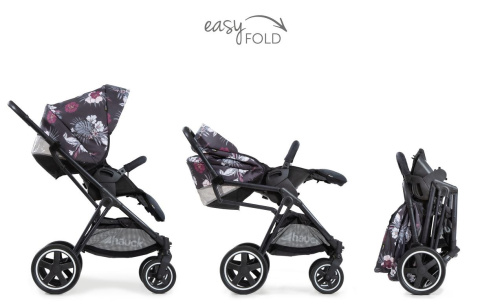 HAUCK MARS DUOSET 2w1 Wózek głęboko-spacerowy - WILD BLOOMS BLACK