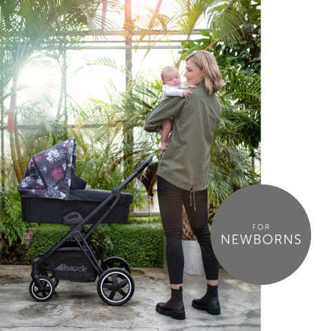 HAUCK MARS DUOSET 2w1 Wózek głęboko-spacerowy - WILD BLOOMS BLACK