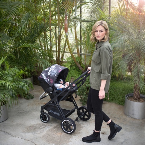 HAUCK MARS DUOSET 2w1 Wózek głęboko-spacerowy - WILD BLOOMS BLACK