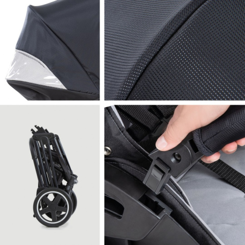 HAUCK MARS Wózek wielofunkcyjny - wersja spacerowa do 25 kg - CAVIAR/STONE