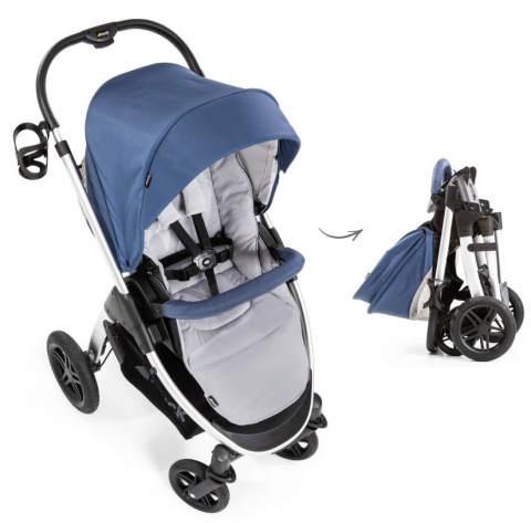 HAUCK SATURN R Wózek wielofunkcyjny - wersja spacerowa do 25 kg - DENIM/SILVER