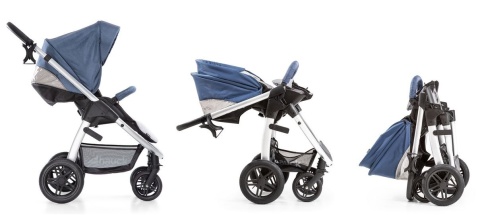 HAUCK SATURN R Wózek wielofunkcyjny - wersja spacerowa do 25 kg - DENIM/SILVER