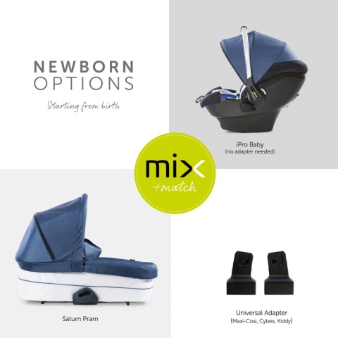 HAUCK SATURN R Wózek wielofunkcyjny - wersja spacerowa do 25 kg - DENIM/SILVER