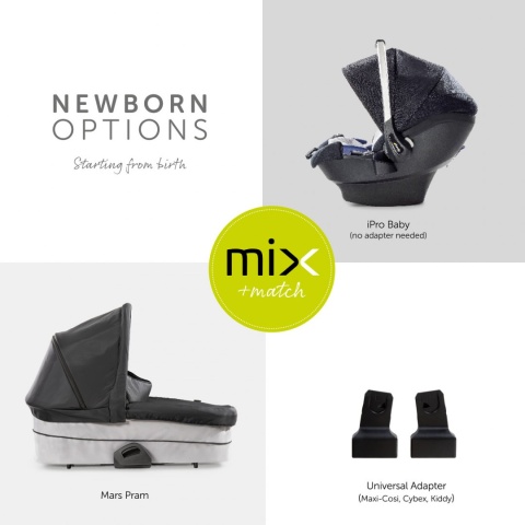 HAUCK MARS DUOSET 2w1 Wózek głęboko-spacerowy - CAVIAR/STONE