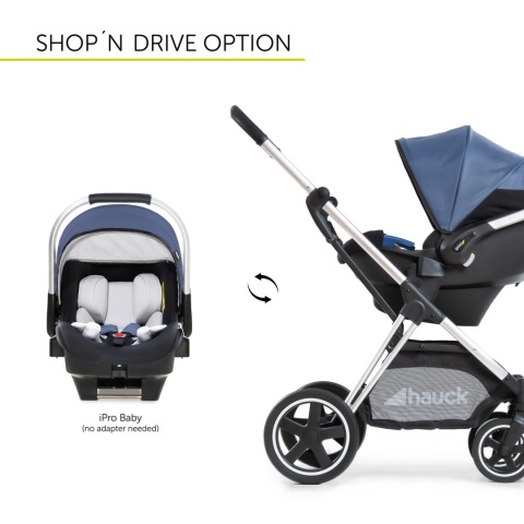 HAUCK MARS DUOSET 2w1 Wózek głęboko-spacerowy - DENIM/SILVER