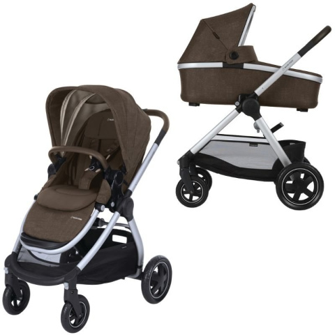 Adorra Maxi-Cosi 2w1 + CabrioFix za 1zł, wózek głęboko-spacerowy z gondolą Oria Nomad Brown