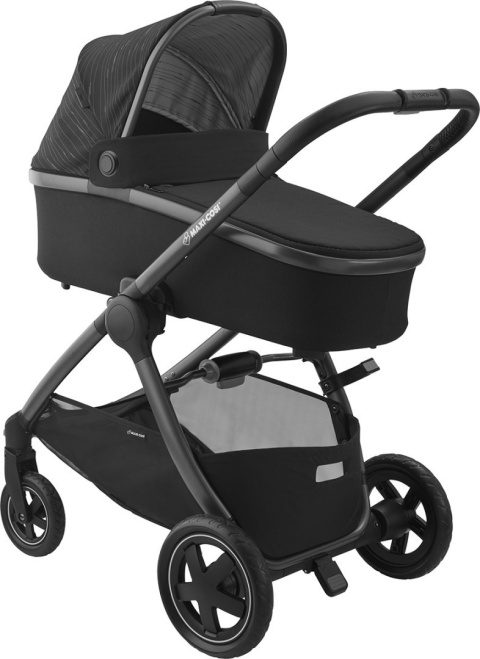 Adorra Maxi-Cosi 2w1 + CabrioFix za 1zł, wózek głęboko-spacerowy z gondolą Oria SCRIBBLE BLACK