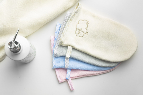 Obszerna Rękawica myjka Sensillo 100% bawełny FROTTE - 1 sztuka