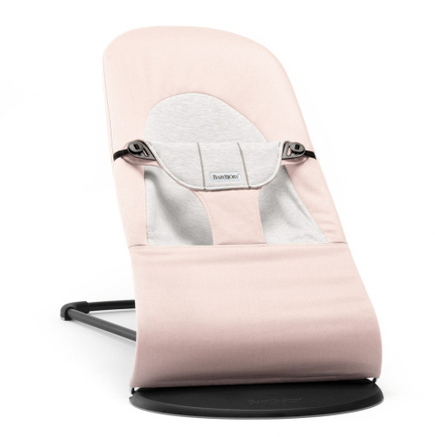 BABYBJORN - leżaczek BALANCE SOFT COTTON/JERSEY - Różowy/Szary