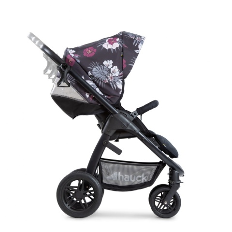 HAUCK SATURN R DUOSET 2w1 Wózek głęboko-spacerowy - WILD BLOOMS BLACK