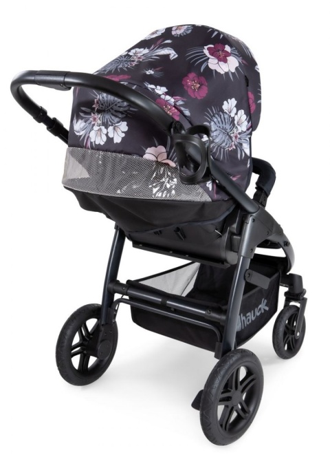 HAUCK SATURN R DUOSET 2w1 Wózek głęboko-spacerowy - WILD BLOOMS BLACK