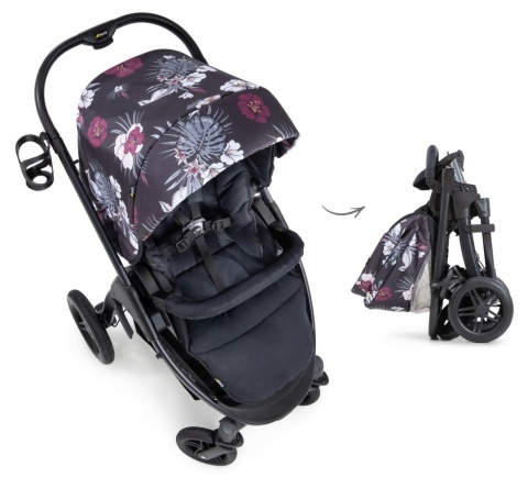 HAUCK SATURN R DUOSET 2w1 Wózek głęboko-spacerowy - WILD BLOOMS BLACK