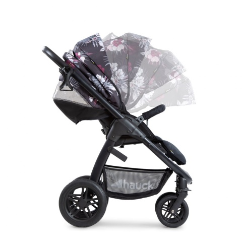 HAUCK SATURN R DUOSET 2w1 Wózek głęboko-spacerowy - WILD BLOOMS BLACK