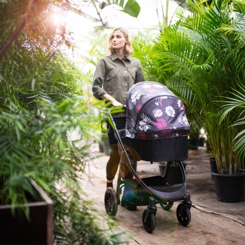 HAUCK SATURN R DUOSET 2w1 Wózek głęboko-spacerowy - WILD BLOOMS BLACK