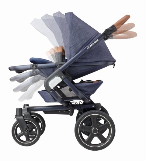 NOVA 4 wózek Maxi Cosi + CabrioFix za 1zł, składanie bez użycia rąk - wersja spacerowa Sparkling Blue