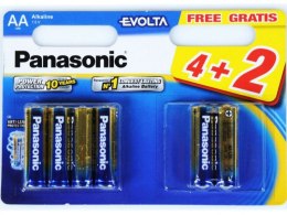 Bateria Alkaliczna Panasonic 1,5V LR6 Evolta AA - Blister 6 Sztuk