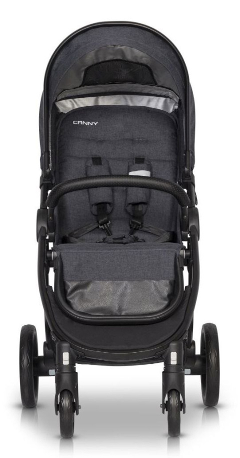 CANNY easyGO wózek spacerowy składany jedną ręką, duże koła - Coal