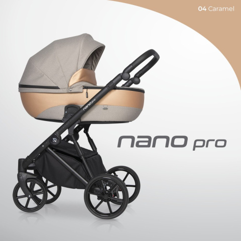 NANO PRO RIKO 3w1 Wózek wielofunkcyjny z fotelikiem 0-13 kg - CARAMEL