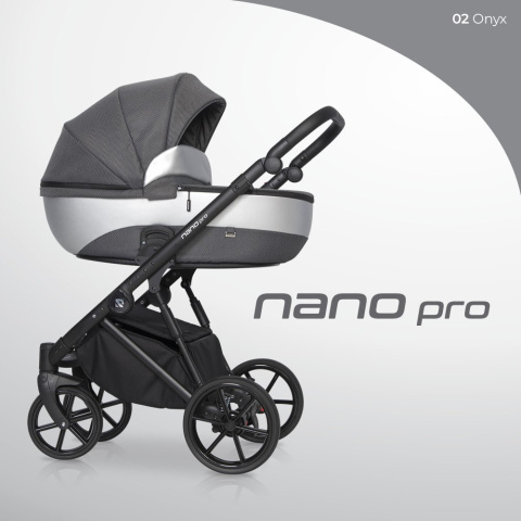 NANO PRO RIKO 3w1 Wózek wielofunkcyjny z fotelikiem 0-13 kg - ONYX