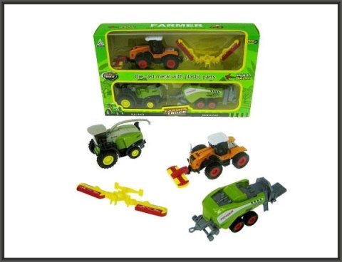 Traktor i maszyna rolnicza z przyczepą 23cm w pudełku 955-129 HIPO