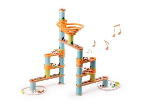 Bamboo Planet, Bambusowy kulodrom /tor kulkowy pastel 98 elem. z melodią