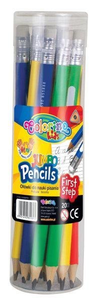 Ołówek trójkątny z gumką Jumbo do nauki pisania p20 tuba Colorino Kids 55888 cena za 1 sztukę