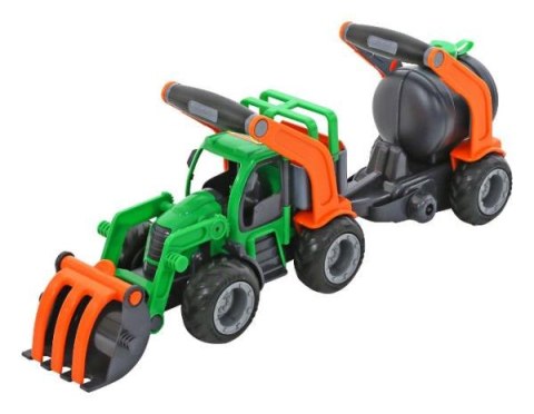 Wader-Polesie 48424 "GripTruck" traktor-ładowarka z cysterną w siatce mix