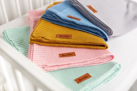 Kocyk Sensillo bambusowo-bawełniany 100 x 80 - SZARY