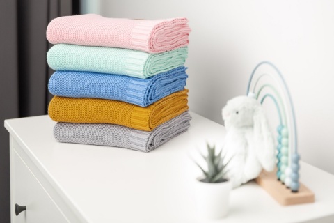 Kocyk Sensillo bambusowo-bawełniany 100 x 80 - SZARY