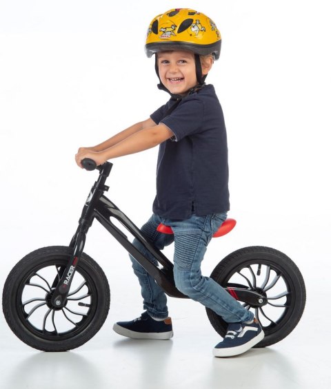 Rowerek biegowy RACER czarny z czerownym siedzeniem