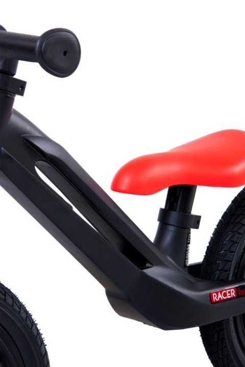 Rowerek biegowy RACER czarny z czerownym siedzeniem