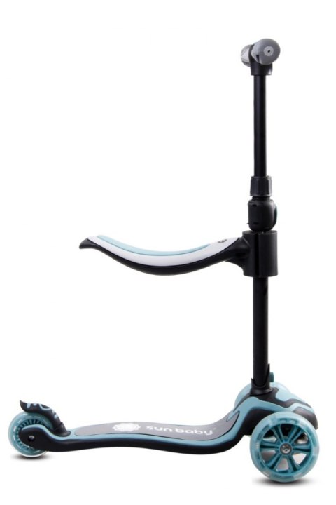 Rowerek biegowy hulajnoga deskorolka Flash 3 w 1 z kołami LED - pastelowy niebieski
